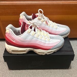 Nike Women's Air Max 95 Red and Gray Sneakers
